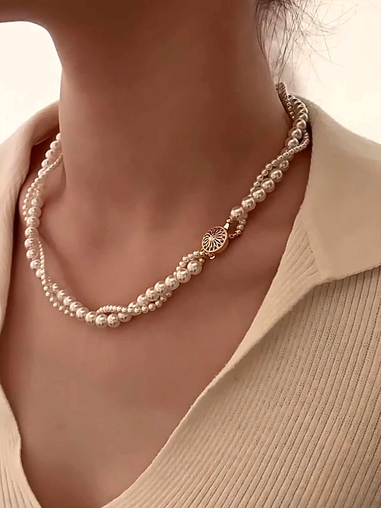 Mavis Pearl Necklace | 24k Gold Plated