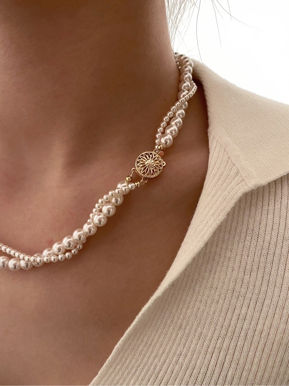 Mavis Pearl Necklace | 24k Gold Plated